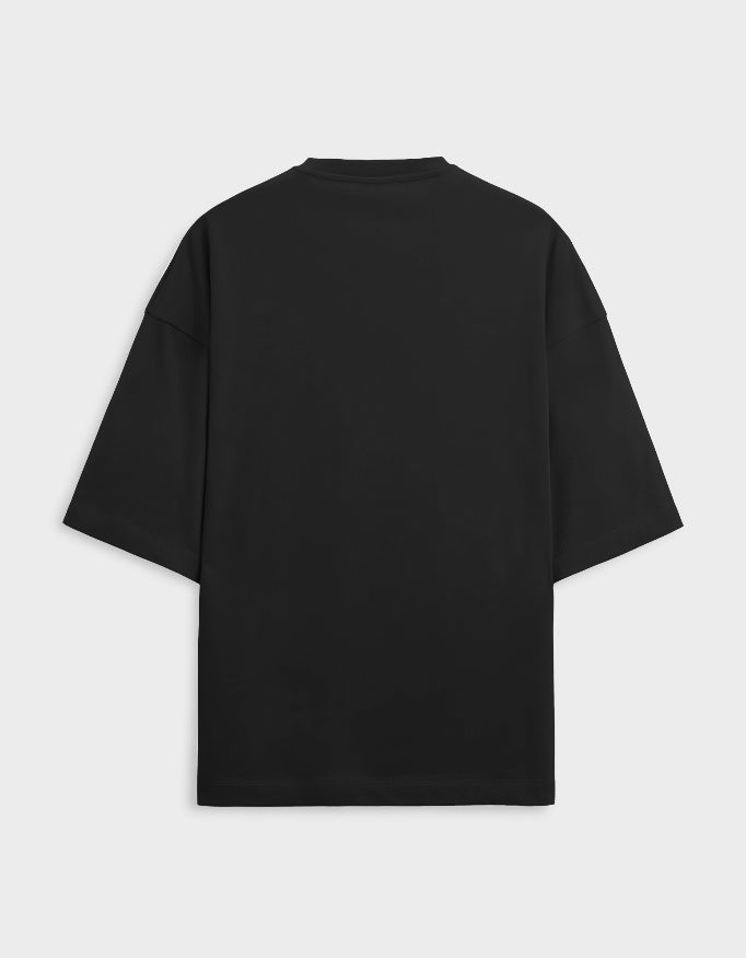 Black t-shirt on a white background